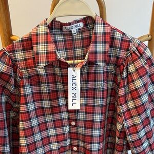 Alex Mill Red and Black Plaid women’s Shirt